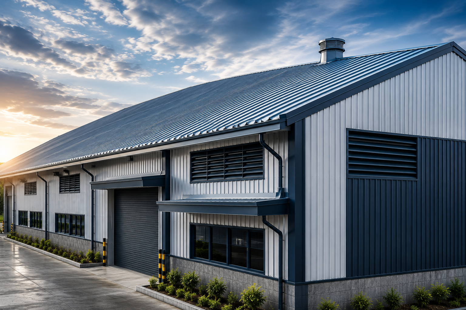 Steel roof structure